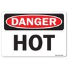 Signmission OSHA Danger Sign, Hot, 24in X 18in Rigid Plastic, 24" W, 18" H, Landscape, Hot OS-DS-P-1824-L-19399